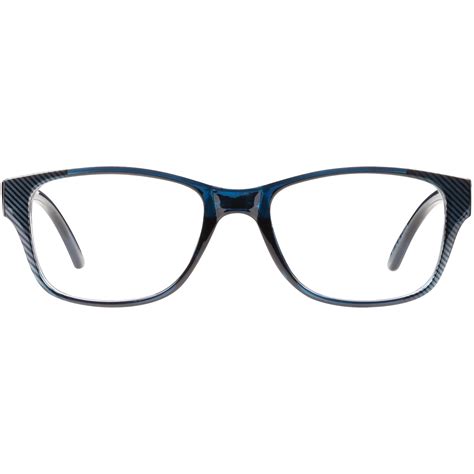 M Readers Women S Scratch Resistant Flynn 1 50 Square Reading Glasses With Case Blue