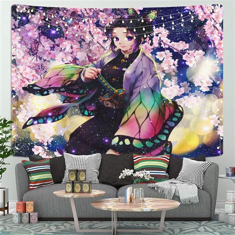 Shinobu Demon Slayer Kimetsu No Yaiba Tapestry Room Decor Nearkii