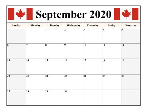 September 2020 Calendar Federal Holidays Holiday Calendar Calendar