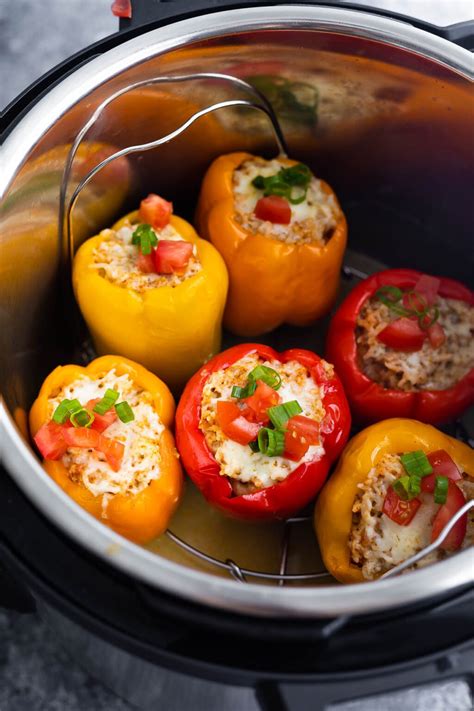 Instant Pot Ground Turkey Stuffed Peppers Sweet Peas And Saffron