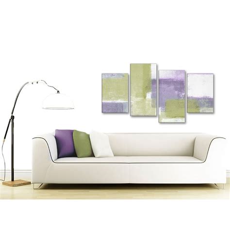 Green Purple Abstract Painting Canvas Wall Art Print