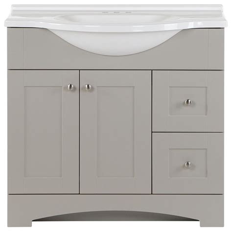 Glacier bay 36 white del mar vanity. Glacier Bay Del Mar 37 in. W x 19 in. D Bath Vanity in Gray with Marble Vanity Top in White with ...