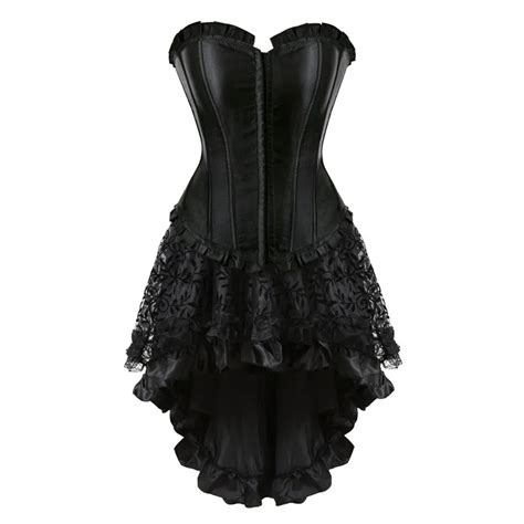 Caudatus Sexy Corsets Dress With Skirt Plus Size Cosplay Costume Victorian Brocade Overbust