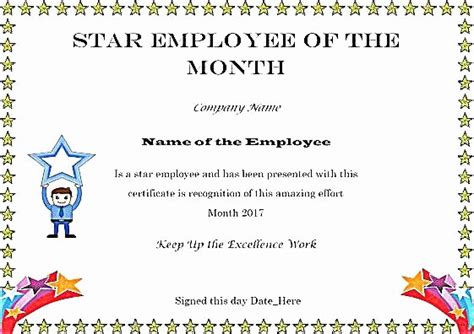 50 Employee Of The Day Certificate Ufreeonline Template
