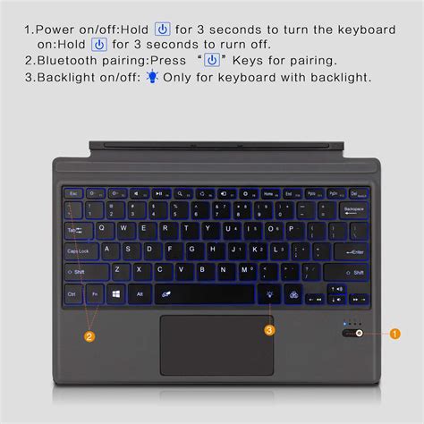 Tomsenn Surface Pro 6 Keyboard Type Cover With Touchpad Wireless