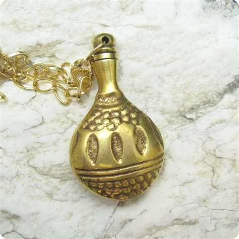 Vintage Perfume Bottle Pendant Necklace By Purpledaisyjewelry