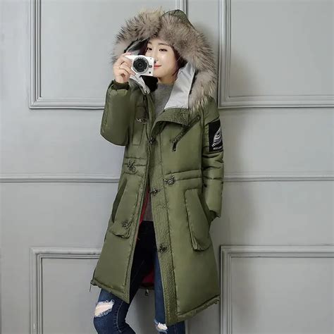 Buy Mid Long Army Green Military Parka Winter Jacket