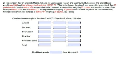 Weight And Balance Worksheet