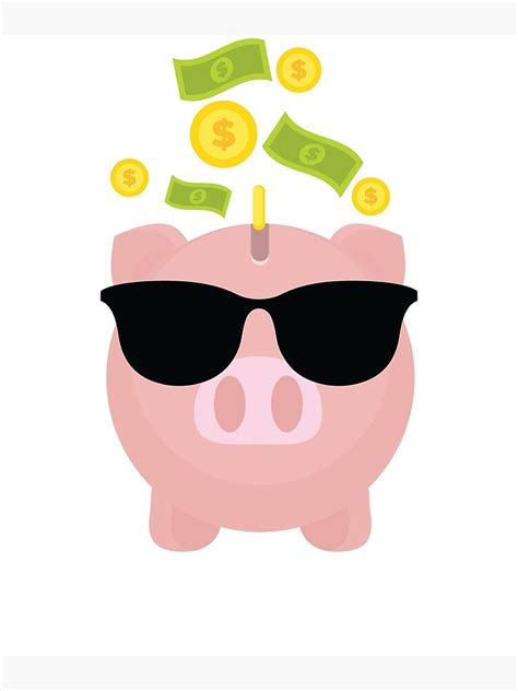 Piggy Bank Emoji Poster By Hippoemo Redbubble