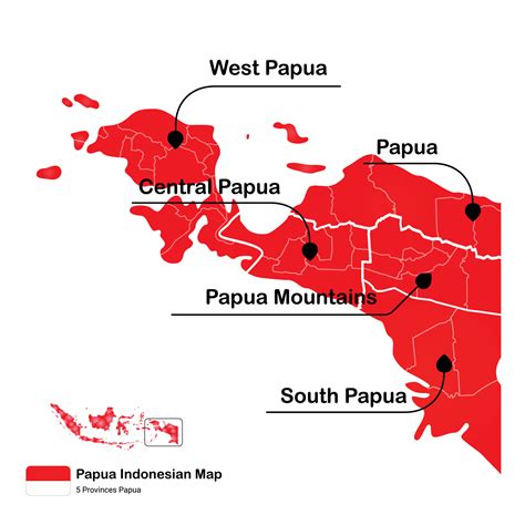 New Papua Indonesian Map 5 Provinces 9334263 Vector Art At Vecteezy