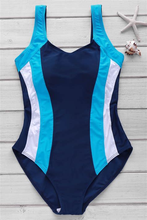 36 Off Sexy Style U Neck Color Block Criss Cross Backless One Piece