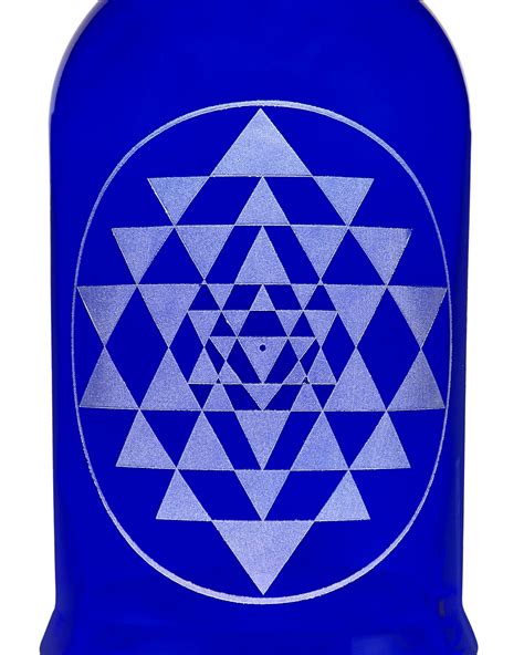 16oz 32oz Sri Yantra Etched Cobalt Blue Glass Reusable Water Etsy