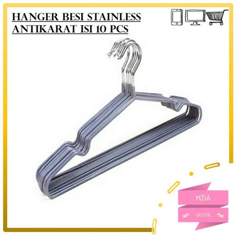 Jual Mdagrosir Hanger Baju Besi Stainless Pak Isi Pcs Cm