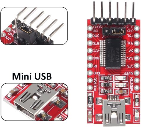 buy diann 2pcs ft232rl ftdi mini usb to ttl serial converter adapter module 3 3v 5 5v ft232r