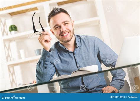 European Male Working On Project Stock Image Image Of Lifestyle