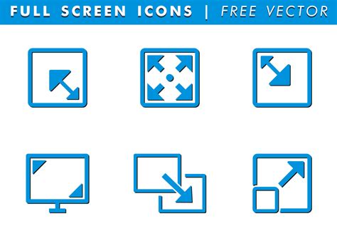 Full Screen Icons Free Vector 95695 Vector Art At Vecteezy