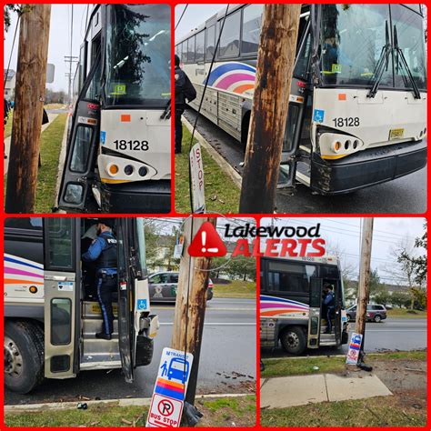 NJ Transit Bus With Passengers On Board Hits Strikes Pole in Lakewood