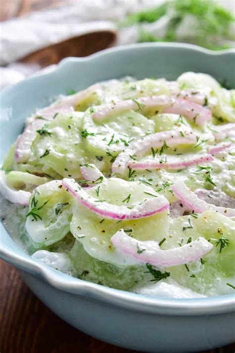 Creamy Cucumber Salad Just Like Grandma Made This Classic Recipe Is Made With Fresh Cucumbers