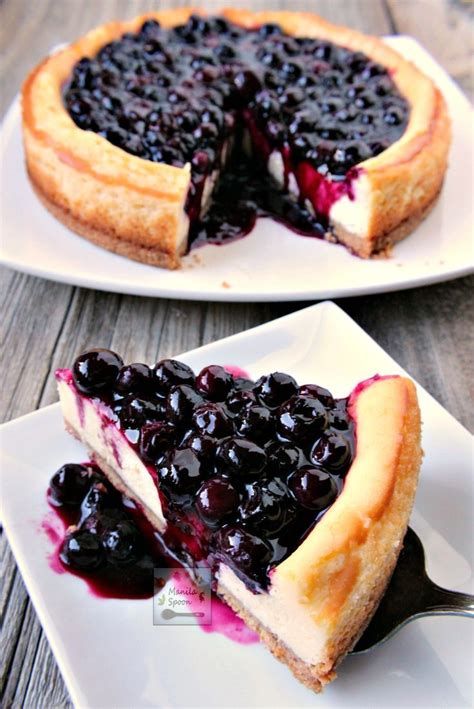 Delicious And Creamy Blueberry Cheesecake With A Luscious Sweet Tangy Sauce That Brings This