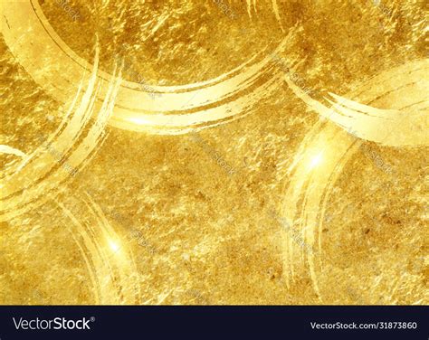 Gold Paint Brush Effect Background Leaf Royalty Free Vector