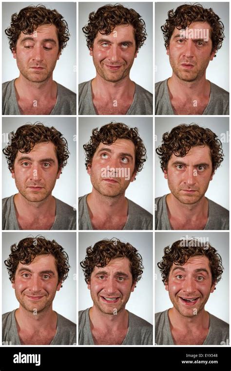 Regular Average Looking Man Making Various Facial Expressions In