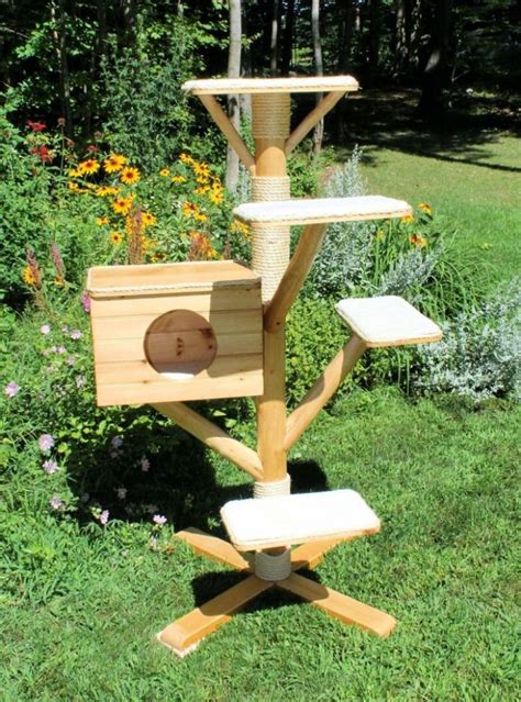 15 Best Outdoor Cat Tree Ideas And Plans Cat Tree House Outdoor Cat