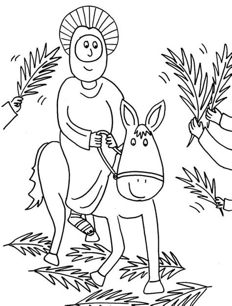 Explain these points as the children color one of our palm sunday coloring pages. Cartoon Of Jesus Rode A Donkey In Palm Sunday Coloring ...