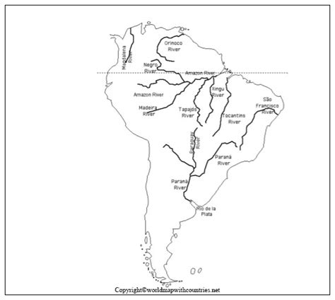 4 Free Labeled Map Of Rivers In South America Pdf Download World Map