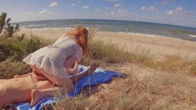 INTERRUPTED SEX On PUBLIC BEACH Risky Outdoor Creampie Hairy Ginger Pussy Adultjoy Net Free