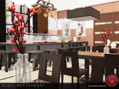 Pralinesims Sushi Restaurant Sims 4 Kitchen Holiday Kitchen Modern