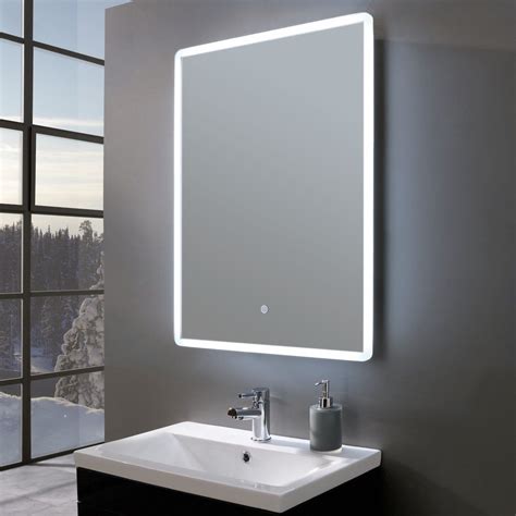 Furniture Mirror Cabinets Home And Kitchen Warmiehomy Modern Led Illuminated Bathroom Mirror