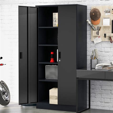 Craft Storage Cabinet With Doors And Shelves 5 Layer Tall Garage File