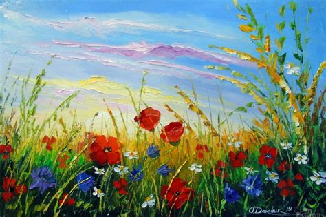 Summer Flowers In The Oil Painting Field Olha Darchuk