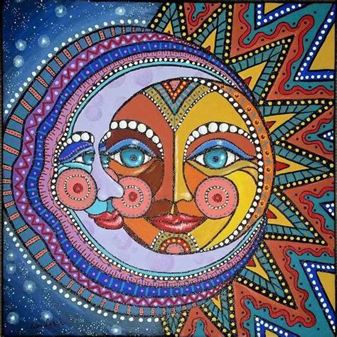 Kay Larch Moon And Sun Sun Painting Sun Art Moon Art