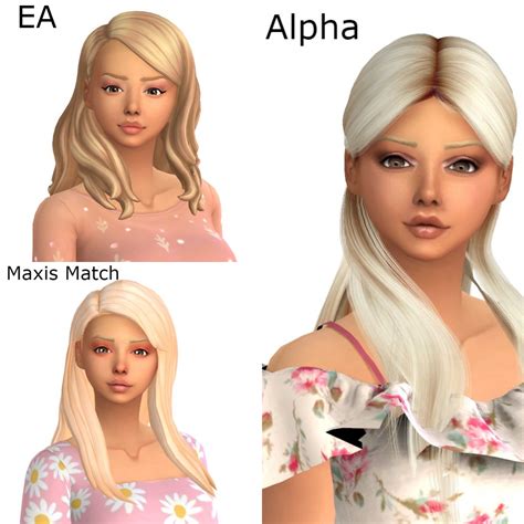 The Sims 4 Create A Sim Maxis Match Vs Alpha Challeng