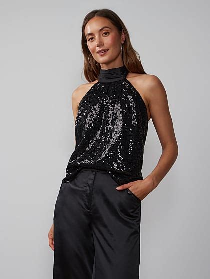 Halter Neck Sequin Top New York And Company
