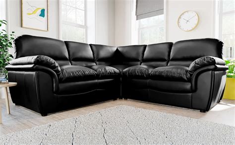 Large Black Leather Corner Sofa Photos Cantik