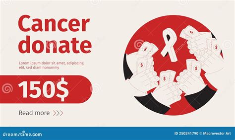 Donate Cancer Isometric Banner Stock Vector Illustration Of