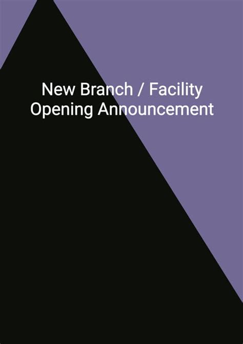 New Branch Facility Opening Announcement Template In Word Doc