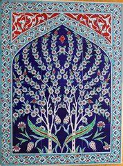 Hand Painted Turkish Iznik Pattern Tile Mural Panels Anatolian Artifacts