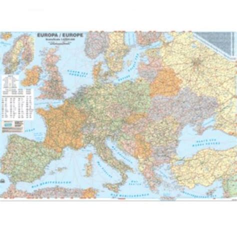 Europa Harta Politica Si Rutiera 1217mil 14x2m Libraria Clb