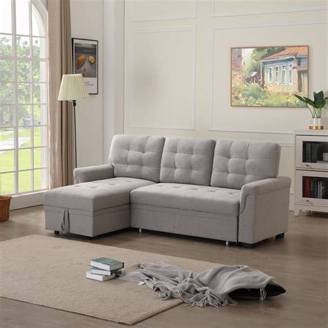 4.1 out of 5 stars. 86"W Modern Sectional Sofa Bed with Reversible Chaise, L Shaped 3-Seat Functional Sectional Sofa ...