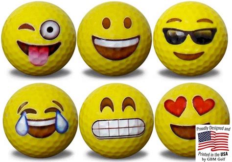 Emoji Golf Balls 6 Designs 6 Pack1 By Gbm Golf
