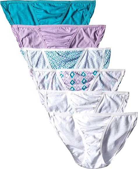 Hanes Women S String Bikini Panty Assorted Size 7 Pack Of 6 Uk Clothing
