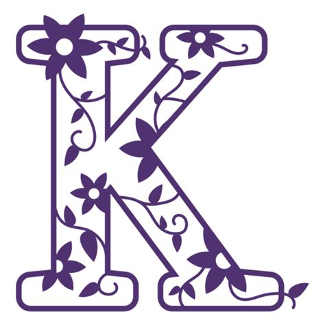 Floral Alphabet Letter K Transparent Png And Svg Vector File