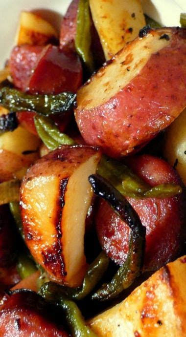Roasted Potatoes With Smoked Sausage And Green Beans Smoked Sausage