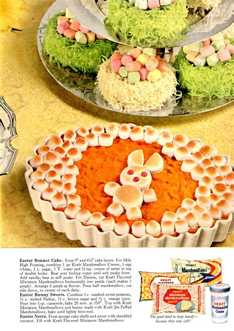 Easter crafts are a large part of celebrating easter. Kraft Marshmallow Easter Cake | Easter cakes, Retro desserts, Easter recipes