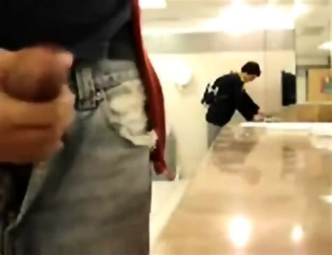 Bigcockflasher Caught Wanking In Public Restroom
