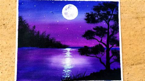 Easy Moon Painting Step By Step