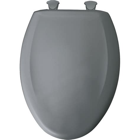 Bemis Elongated Closed Front Toilet Seat In Classic Grey With Easy